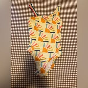 Hanna Andersson Cream and Multicolor Kids Swim One Piece